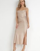 vices Rochie Bej de Satin Salassea