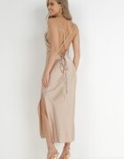 vices Rochie Bej de Satin Salassea