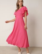 vices Rochie Cloche Fucsia Decorată Cu Volane Emilienne