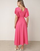 vices Rochie Cloche Fucsia Decorată Cu Volane Emilienne