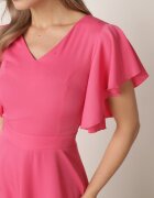 vices Rochie Cloche Fucsia Decorată Cu Volane Emilienne