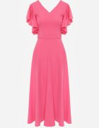 vices Rochie Cloche Fucsia Decorată Cu Volane Emilienne