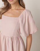 vices Rochie Cloche Roz Midi cu Mâneci bufante și Decolteu pătrat Ceania
