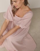 vices Rochie Cloche Roz Midi cu Mâneci bufante și Decolteu pătrat Ceania