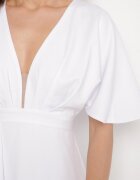 vices Rochie de cocktail bej deschis cu croi asimetric cu volan Finexia