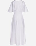 vices Rochie de cocktail bej deschis cu croi asimetric cu volan Finexia