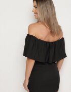 vices Rochie De Cocktail Neagră Mulată Stil Spaniol Awilisa