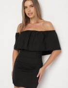 vices Rochie De Cocktail Neagră Mulată Stil Spaniol Awilisa