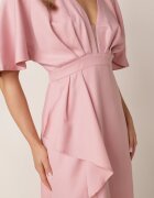 vices Rochie de cocktail roz cu croi asimetric cu volan Finexia