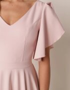 vices Rochie de seară cu croială evazată și volane în loc de mâneci Ghala Roz