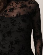 vices Rochie de seară din dantelă cu fronseu și mâneci evazate Blakeli Neagră