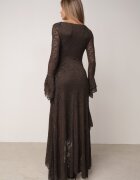 vices Rochie de seară din dantelă cu volane la mâneci și la tiv Nasanel Maro