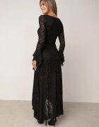 vices Rochie de seară din dantelă cu volane la mâneci și la tiv Nasanel Neagră