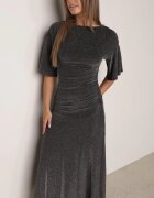 vices Rochie de seară plisată din țesătură cu sclipici Arollea Argintie