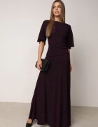 vices Rochie de seară plisată din țesătură cu sclipici Arollea Mov