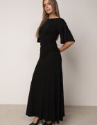 vices Rochie de seară plisată din țesătură cu sclipici Arollea Neagră