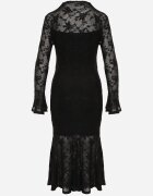 vices Rochie din dantelă cu volane și fronseuri Aianna Neagră