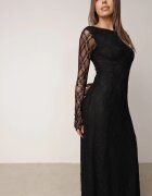 vices Rochie Elegantă cu Dantelă și Decolteu Adânc la Spate Wiki Neagră