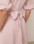 vices Rochie elegantă cu mâneci bufante și tip cravată la spate Zeepy Roz