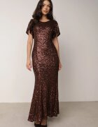 vices Rochie elegantă cu paiete și mâneci fluture Vialette Maro