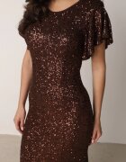 vices Rochie elegantă cu paiete și mâneci fluture Vialette Maro