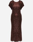 vices Rochie elegantă cu paiete și mâneci fluture Vialette Maro