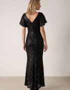 vices Rochie elegantă cu paiete și mâneci fluture Vialette Neagră