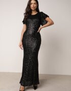 vices Rochie elegantă cu paiete și mâneci fluture Vialette Neagră