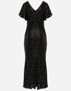 vices Rochie elegantă cu paiete și mâneci fluture Vialette Neagră