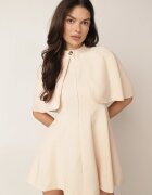 vices Rochie elegantă evazată cu șal imitat de pelerină Faneno Bej