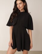 vices Rochie elegantă evazată cu șal imitat de pelerină Faneno Neagră