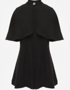 vices Rochie elegantă evazată cu șal imitat de pelerină Faneno Neagră