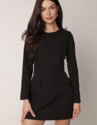 vices Rochie Elegantă Neagră cu croială trapez cu imitație de buzunare Amaliete