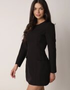 vices Rochie Elegantă Neagră cu croială trapez cu imitație de buzunare Amaliete