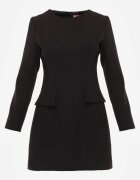 vices Rochie Elegantă Neagră cu croială trapez cu imitație de buzunare Amaliete