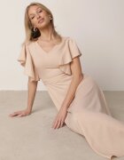vices Rochie Evazată Bej Decorată cu Volane Emilienne