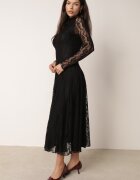 vices Rochie evazată din dantelă cu mâneci transparente Audriana Neagră
