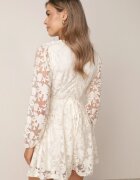 vices Rochie evazată din țesătură transparentă cu model floral Metobe Bej