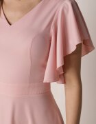 vices Rochie Evazată Roz Decorată cu Volane Emilienne