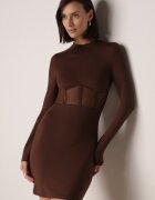vices Rochie Maro Mulată Decorată cu Partea Superioară Transparentă Tip Corset Axerne