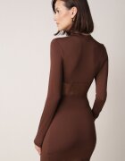 vices Rochie Maro Mulată Decorată cu Partea Superioară Transparentă Tip Corset Axerne