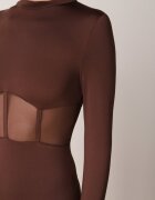 vices Rochie Maro Mulată Decorată cu Partea Superioară Transparentă Tip Corset Axerne