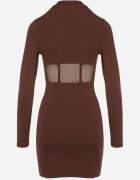 vices Rochie Maro Mulată Decorată cu Partea Superioară Transparentă Tip Corset Axerne