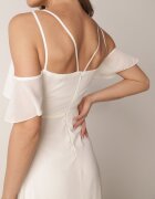 vices Rochie Maxi Bej cu croială evazată cu bretele subțiri încrucișate Hendina