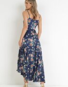 vices Rochie maxi bleumarin cu bretele subțiri cu tiv asimetric Nylas