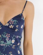 vices Rochie maxi bleumarin cu bretele subțiri cu tiv asimetric Nylas