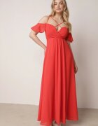 vices Rochie Maxi Roșie cu croială evazată pe bretele subțiri încrucișate Hendina