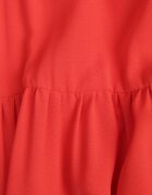 vices Rochie Maxi Roșie pe Bretele Subțiri cu Legătură la Spate Decorată cu Volane Beatrics