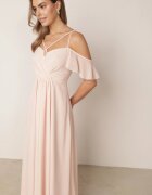 vices Rochie Maxi Roz Evazată cu bretele subțiri încrucișate Hendina