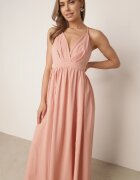 vices Rochie Maxi Roz pe bretele cu croială evazată și decolteu triunghiular Juliane
